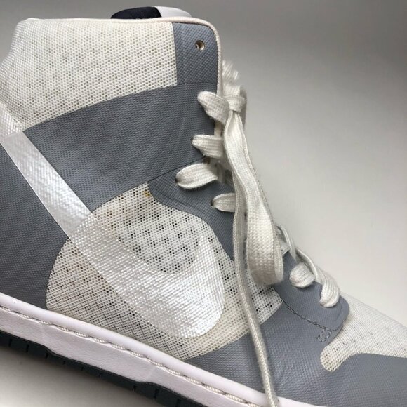 RARE Nike Dunk Sky Hi 2.0 Grey White Mesh Hidden Wedge Lace-up Sneaker Shoes - Picture 6 of 16